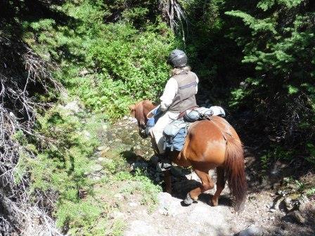 Alys and Tyra nogotiate a creek crossing